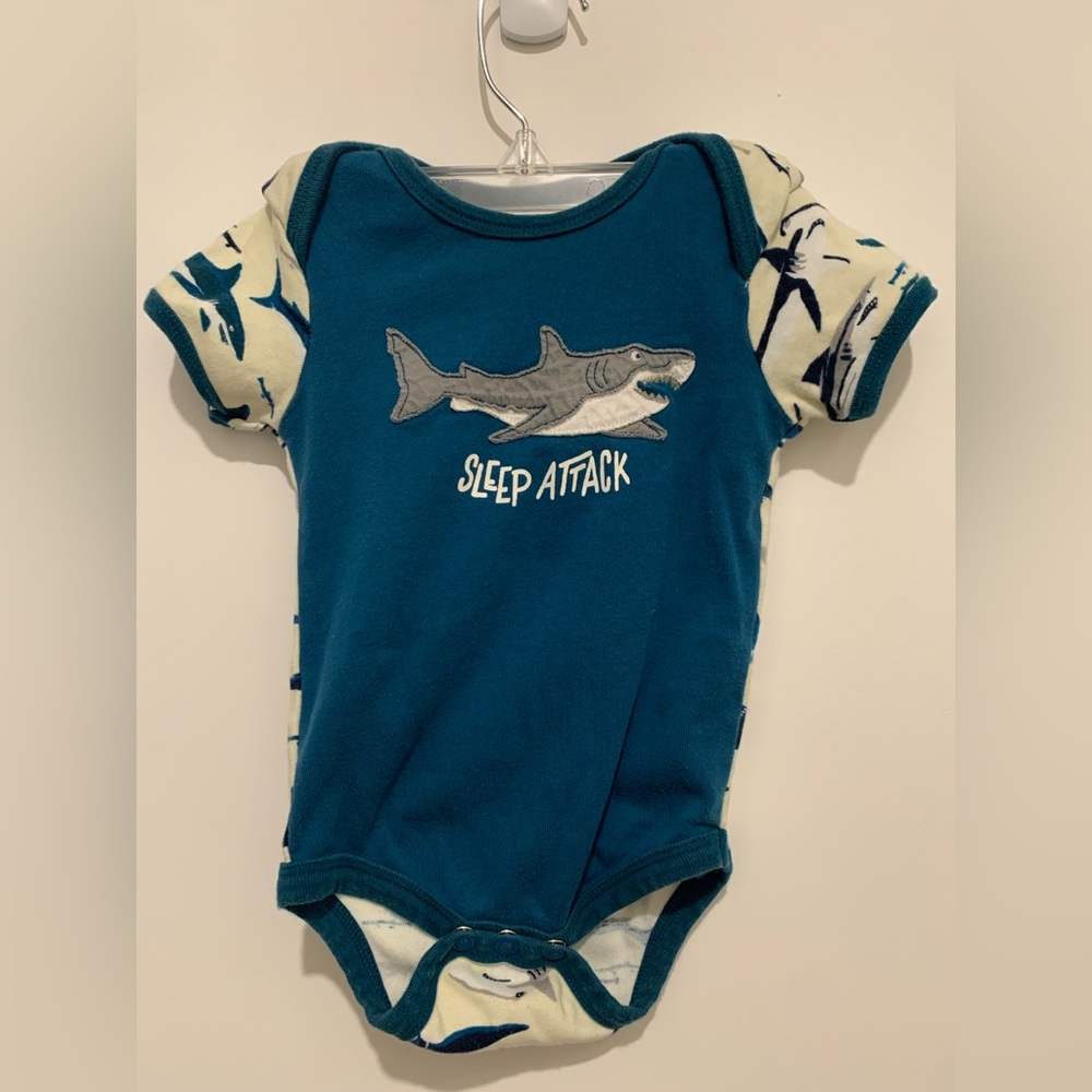 Little Blue House “Sleep Attack” shark onesie. Size 3-6 months.